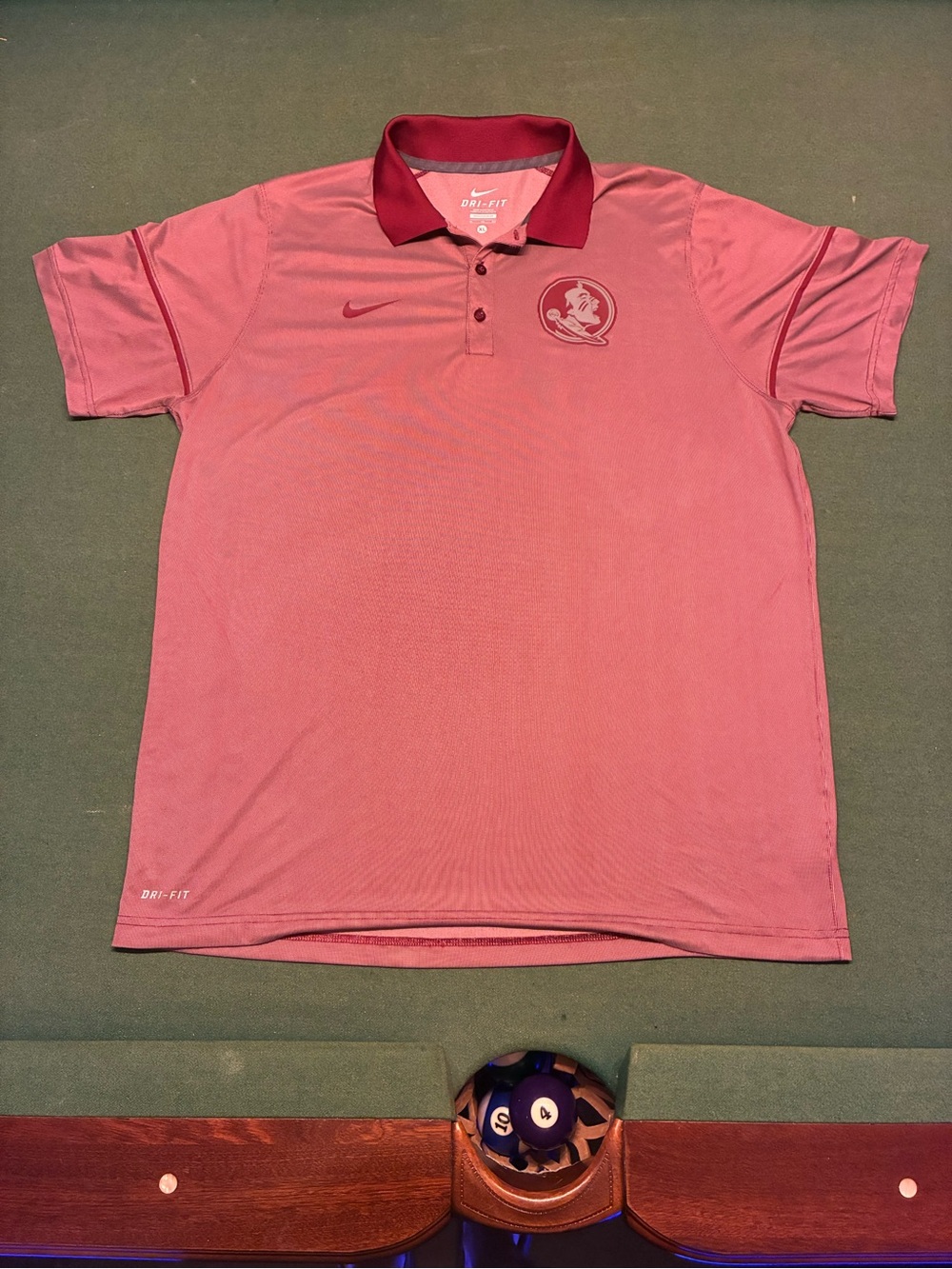 Nike Florida State Seminoles Polo Shirt Mens XL Red Garnet FSU Short Sleeve